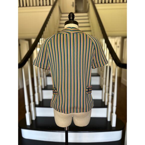 Vintage 50s60s Knit Jacket Midcentury Rockabilly PinUp Jackie O Preppy Easter - Picture 5 of 11